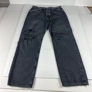 AGOLDE Jeans Women 31x28* 90s Mid Rise Loose Black Faded Distressed Denim Tag 28